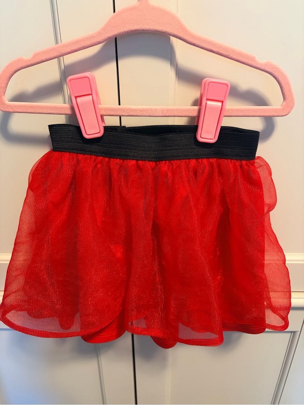 Disney Red Tulle Skirt with Black Elastic Waistband